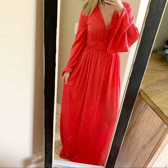 NWT Free People Beach Bell Sleeve Maxi Dress - Picture 2 of 6